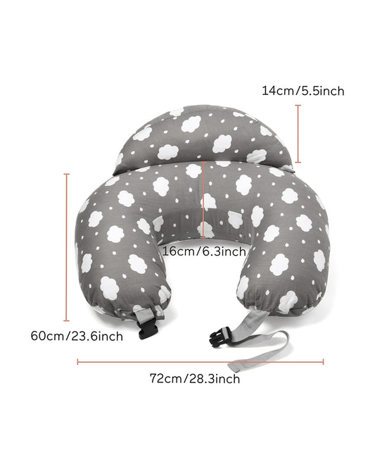 Momcozy Nursing Pillow For Comfortable Breastfeeding-Versatile Use-With Adjustable Waist Strap-100% Cotton Cover-Grey