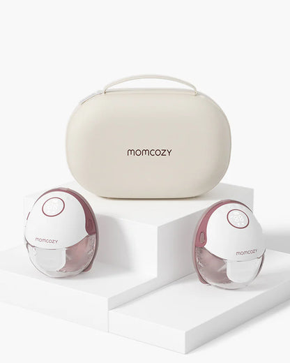 Momcozy M6 Wearable Electric Breast Pump-2nd-Gen Motor for Powerful Suction-3 Modes & 9 Levels-Flange Size-24mm-Red-Pack of 2