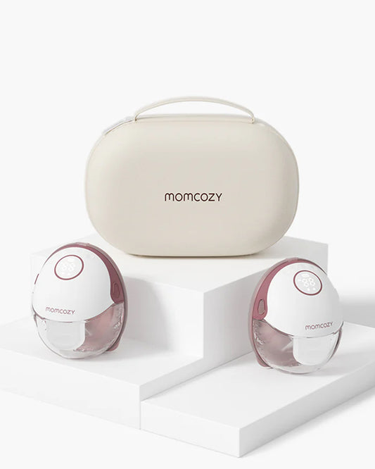 Momcozy M6 Wearable Electric Breast Pump-2nd-Gen Motor for Powerful Suction-3 Modes & 9 Levels-Flange Size-24mm-Red-Pack of 2