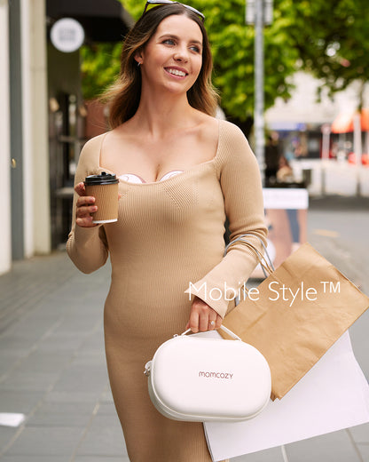 Momcozy M6 Wearable Electric Breast Pump-2nd-Gen Motor for Powerful Suction-3 Modes & 9 Levels-Flange Size-24mm-Red-Pack of 2