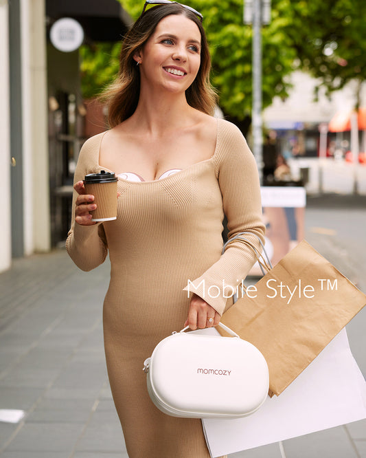 Momcozy M6 Wearable Electric Breast Pump-2nd-Gen Motor for Powerful Suction-3 Modes & 9 Levels-Flange Size-24mm-Red-Pack of 2