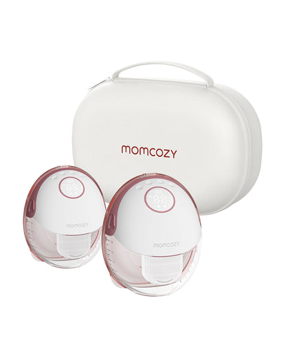 Momcozy M6 Wearable Electric Breast Pump-2nd-Gen Motor for Powerful Suction-3 Modes & 9 Levels-Flange Size-24mm-Red-Pack of 2