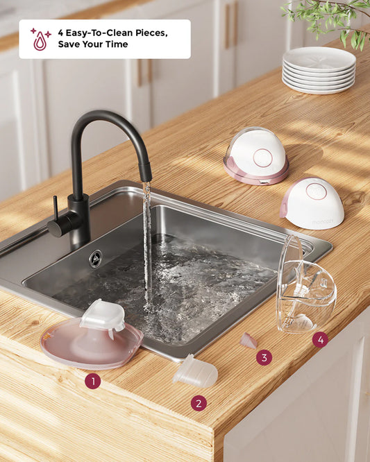 Momcozy M6 Wearable Electric Breast Pump-2nd-Gen Motor for Powerful Suction-3 Modes & 9 Levels-Flange Size-24mm-Red-Pack of 2