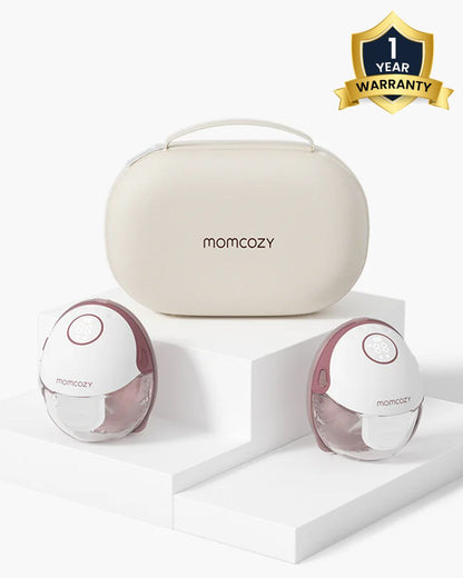 Momcozy M6 Wearable Electric Breast Pump-2nd-Gen Motor for Powerful Suction-3 Modes & 9 Levels-Flange Size-24mm-Red-Pack of 2