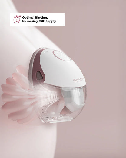 Momcozy M6 Wearable Single Electric Breast Pump-2nd-Gen Motor for Powerful Suction-3 Modes & 9 Levels-Flange Size-24mm-Red