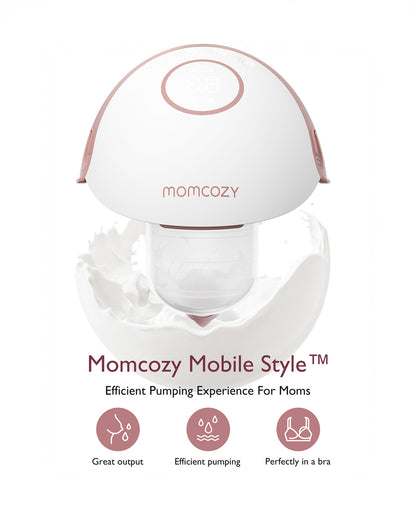 Momcozy M6 Wearable Single Electric Breast Pump-2nd-Gen Motor for Powerful Suction-3 Modes & 9 Levels-Flange Size-24mm-Red