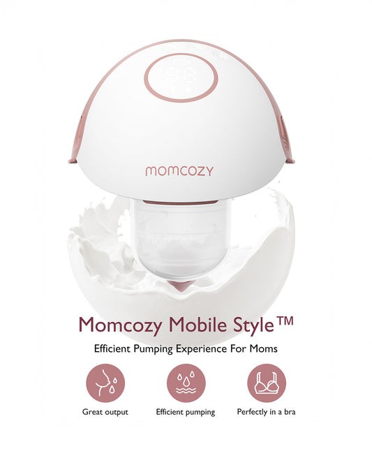 Momcozy M6 Wearable Single Electric Breast Pump-2nd-Gen Motor for Powerful Suction-3 Modes & 9 Levels-Flange Size-24mm-Red