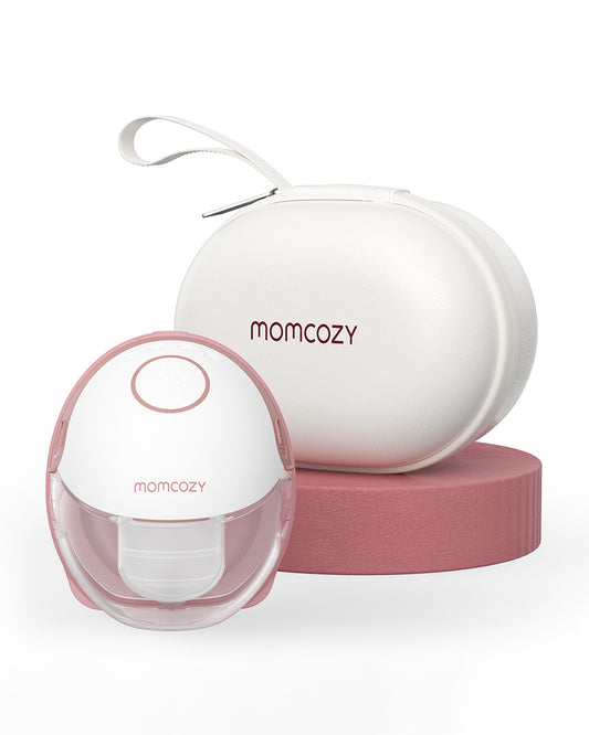 Momcozy M6 Wearable Single Electric Breast Pump-2nd-Gen Motor for Powerful Suction-3 Modes & 9 Levels-Flange Size-24mm-Red