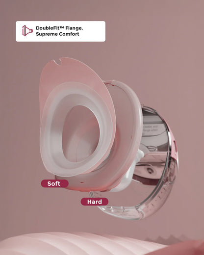 Momcozy M6 Wearable Single Electric Breast Pump-2nd-Gen Motor for Powerful Suction-3 Modes & 9 Levels-Flange Size-24mm-Red