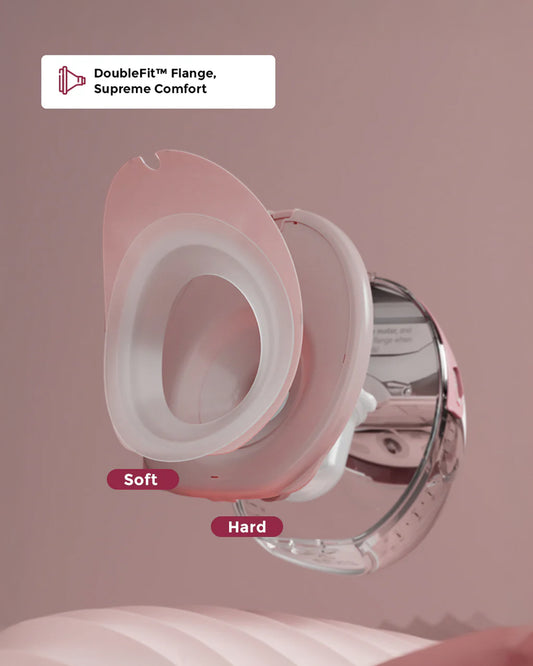 Momcozy M6 Wearable Single Electric Breast Pump-2nd-Gen Motor for Powerful Suction-3 Modes & 9 Levels-Flange Size-24mm-Red