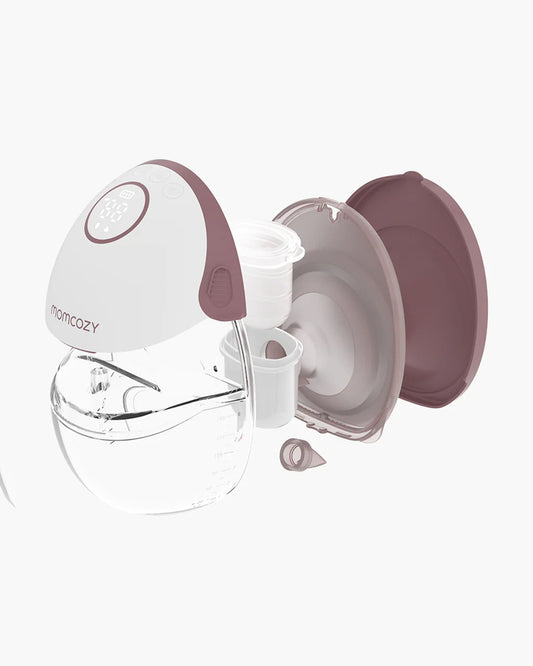 Momcozy M6 Wearable Single Electric Breast Pump-2nd-Gen Motor for Powerful Suction-3 Modes & 9 Levels-Flange Size-24mm-Red