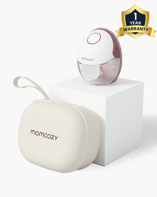 Momcozy M6 Wearable Single Electric Breast Pump-2nd-Gen Motor for Powerful Suction-3 Modes & 9 Levels-Flange Size-24mm-Red