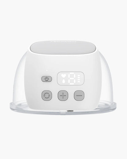 Momcozy S9 Pro Wearable Breast Pump-Portable, Silicone Material, With Long Battery Life-Flange Size 24mm-Hands free design with 2 modes and 9 Levels-LED Display-Quiet Motor-Grey-Pack of 2