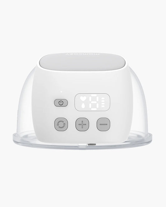 Momcozy S9 Pro Wearable Breast Pump-Portable, Silicone Material, With Long Battery Life-Flange Size 24mm-Hands free design with 2 modes and 9 Levels-LED Display-Quiet Motor-Grey-Pack of 2