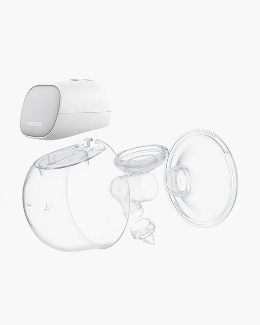 Momcozy S9 Pro Wearable Breast Pump-Portable, Silicone Material, With Long Battery Life-Flange Size 24mm-Hands free design with 2 modes and 9 Levels-LED Display-Quiet Motor-Grey-Pack of 2