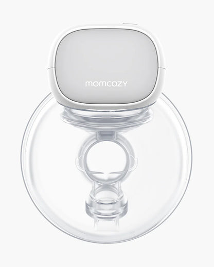 Momcozy S9 Pro Wearable Breast Pump-Portable, Silicone Material, With Long Battery Life-Flange Size 24mm-Hands free design with 2 modes and 9 Levels-LED Display-Quiet Motor-Grey-Pack of 2