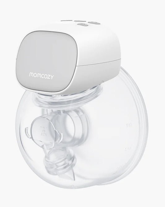 Momcozy S9 Pro Wearable Breast Pump-Portable, Silicone Material, With Long Battery Life-Flange Size 24mm-Hands free design with 2 modes and 9 Levels-LED Display-Quiet Motor-Grey-Pack of 2