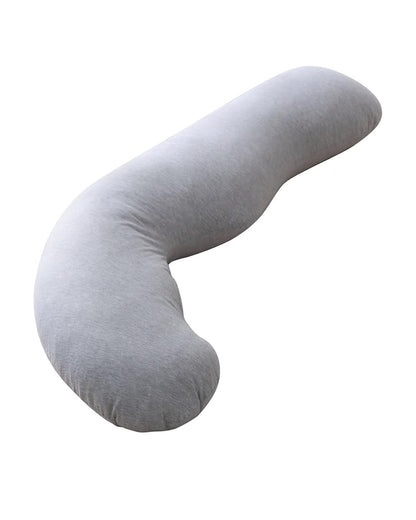 Momcozy J shaped Pregnancy Pillow-Full Body-Grey-Removable & Washable Jersey Cover-For Maternity