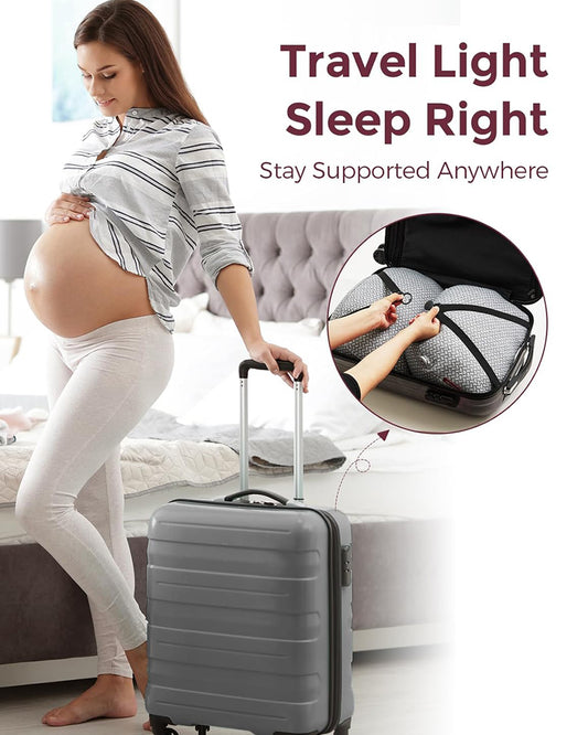 Momcozy Portable Wedge Pregnancy Pillow-with Adjustable Velcro-Grey-Removable & Washable Cover-For Maternity