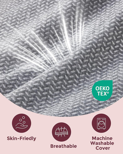 Momcozy Portable Wedge Pregnancy Pillow-with Adjustable Velcro-Grey-Removable & Washable Cover-For Maternity