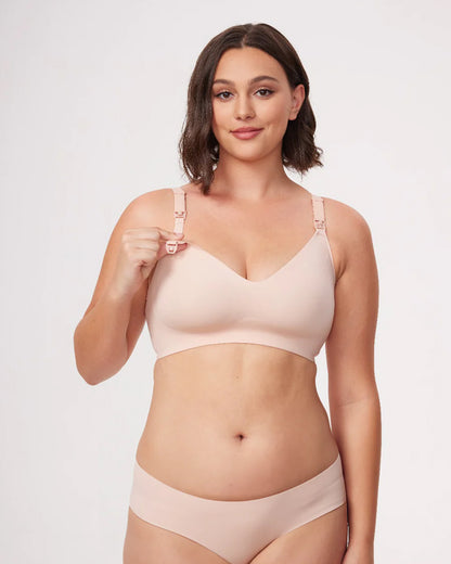 Momcozy Ultra Soft & Omni Maternity Nursing Bra-Wire Free & Padded-Front Clasps-Full Coverage-Skin