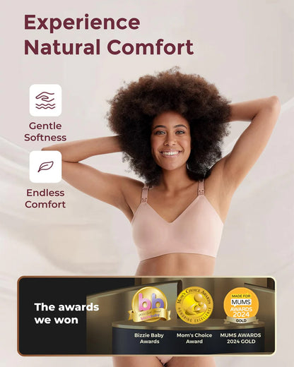 Momcozy Ultra Soft & Omni Maternity Nursing Bra-Wire Free & Padded-Front Clasps-Full Coverage-Skin