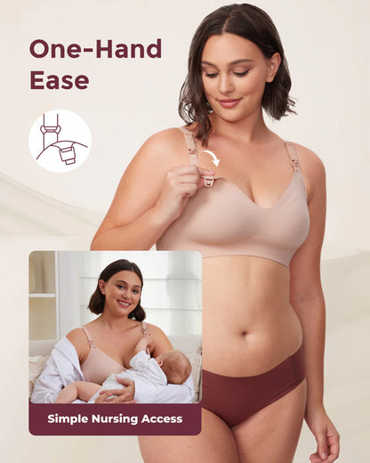 Momcozy Ultra Soft & Omni Maternity Nursing Bra-Wire Free & Padded-Front Clasps-Full Coverage-Skin