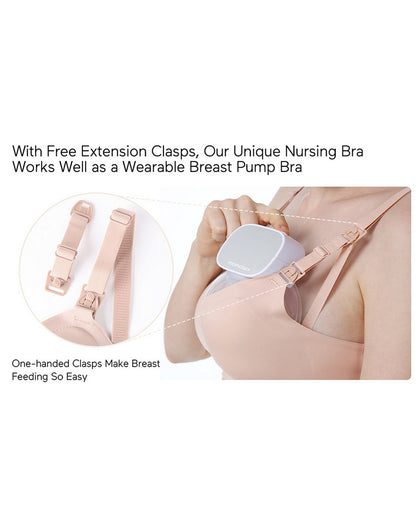 Momcozy Ultra Soft & Omni Maternity Nursing Bra-Wire Free & Padded-Front Clasps-Full Coverage-Skin