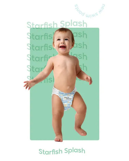 Kim & Kimmy Starfish Splash Swim Diaper Pants-Medium (6-11Kg)-With Soft & Non-Swelling Waistband