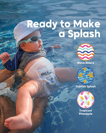 Kim & Kimmy Starfish Splash Swim Diaper Pants-Medium (6-11Kg)-With Soft & Non-Swelling Waistband