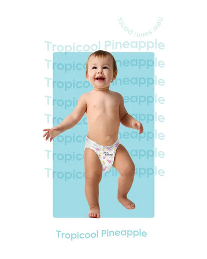 Kim & Kimmy Tropical Pineapple Swim Diaper Pants-Medium (6-11Kg)-With Soft & Non-Swelling Waistband