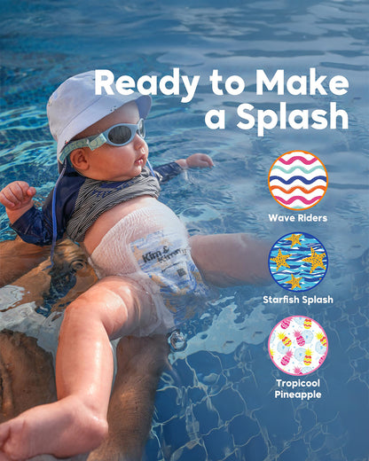 Kim & Kimmy Tropical Pineapple Swim Diaper Pants-Medium (6-11Kg)-With Soft & Non-Swelling Waistband