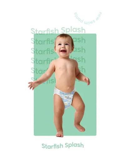 Kim & Kimmy Starfish Splash Swim Diaper Pants-Large (9-14Kg)-With Soft & Non-Swelling Waistband