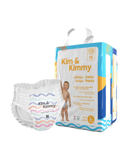 Kim & Kimmy Wave Riders Swim Diaper Pants-Large (9-14Kg)-With Soft & Non-Swelling Waistband