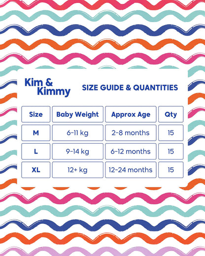 Kim & Kimmy Wave Riders Swim Diaper Pants-Large (9-14Kg)-With Soft & Non-Swelling Waistband