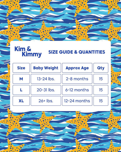 Kim & Kimmy Starfish Splash Swim Diaper Pants-Extra Large (12+Kg)-With Soft & Non-Swelling Waistband