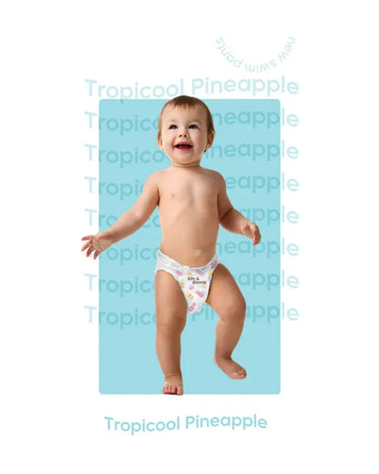 Kim & Kimmy Tropical Pineapple Swim Diaper Pants-Extra Large (12+Kg)-With Soft & Non-Swelling Waistband