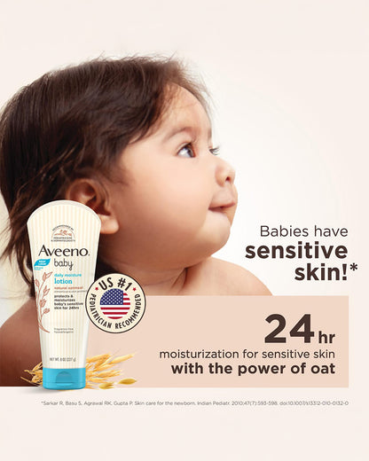 Aveeno Baby Daily Moisture Lotion-With Glycerin & Oatmeal Extract-Moisturizes, Soothes & Strengthens Skin Barrier