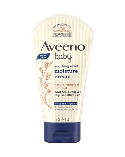 Aveeno Baby Soothing Relief Moisture Cream-With Glycerin & Oatmeal Extract-Soothes, Moisturizes & Strengthens Skin Barrier