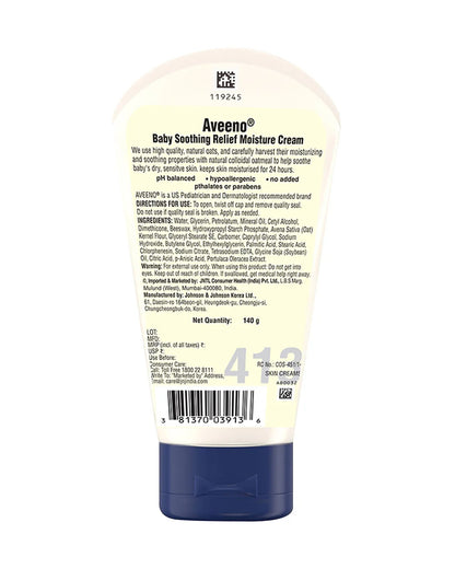 Aveeno Baby Soothing Relief Moisture Cream-With Glycerin & Oatmeal Extract-Soothes, Moisturizes & Strengthens Skin Barrier