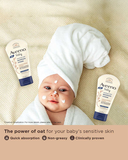 Aveeno Baby Soothing Relief Moisture Cream-With Glycerin & Oatmeal Extract-Soothes, Moisturizes & Strengthens Skin Barrier