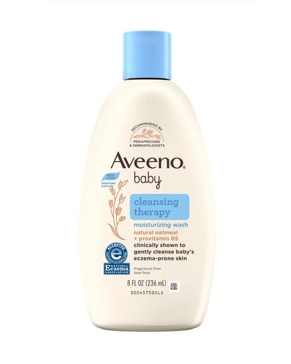 Aveeno Baby Cleansing Therapy Moisturizing Body Wash-Award Winning-With Oatmeal Extract & Provitamin B5-For Eczema Prone Skin