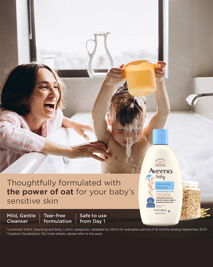 Aveeno Baby Cleansing Therapy Moisturizing Body Wash-Award Winning-With Oatmeal Extract & Provitamin B5-For Eczema Prone Skin