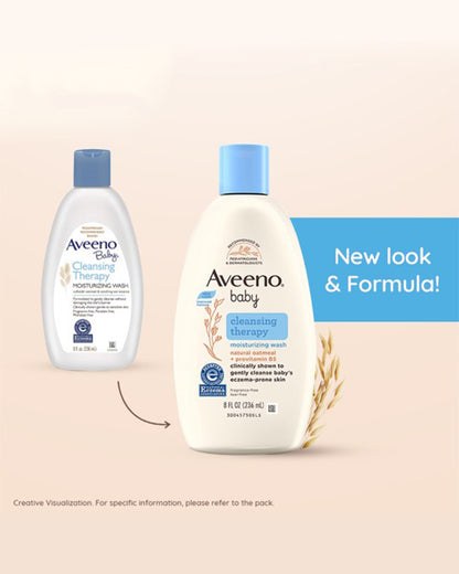 Aveeno Baby Cleansing Therapy Moisturizing Body Wash-Award Winning-With Oatmeal Extract & Provitamin B5-For Eczema Prone Skin