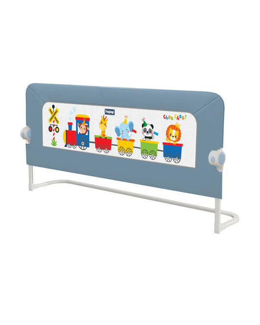 Hopop Secure Sleep Bed Guard Rail-Multi Level Height Adjustments-One Touch Folding Design-5.8ft Length-Blue-For Infants