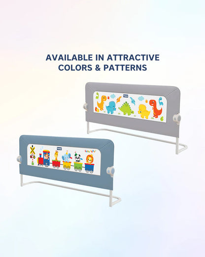 Hopop Secure Sleep Bed Guard Rail-Multi Level Height Adjustments-One Touch Folding Design-5.8ft Length-Blue-For Infants