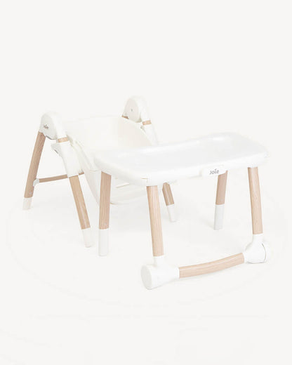 Joie Multiply 6in1 Baby High Chair-5 Level Height Adjustments With 3 Position Adjustable Tray-Convertible To Booster Seat & Mini Table-For 0 to 6Y (Upto 27Kg)-Walnunt Wood