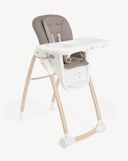 Joie Multiply 6in1 Baby High Chair-5 Level Height Adjustments With 3 Position Adjustable Tray-Convertible To Booster Seat & Mini Table-For 0 to 6Y (Upto 27Kg)-Walnunt Wood
