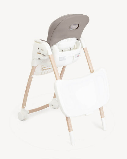 Joie Multiply 6in1 Baby High Chair-5 Level Height Adjustments With 3 Position Adjustable Tray-Convertible To Booster Seat & Mini Table-For 0 to 6Y (Upto 27Kg)-Walnunt Wood