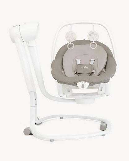 Joie Serina 2in1 Baby Swing & Rocker-6 Swing Speeds-3 Positions Recline-With Toy Bar-2 Years Warranty-For 0 to 9 Kg-Walnut